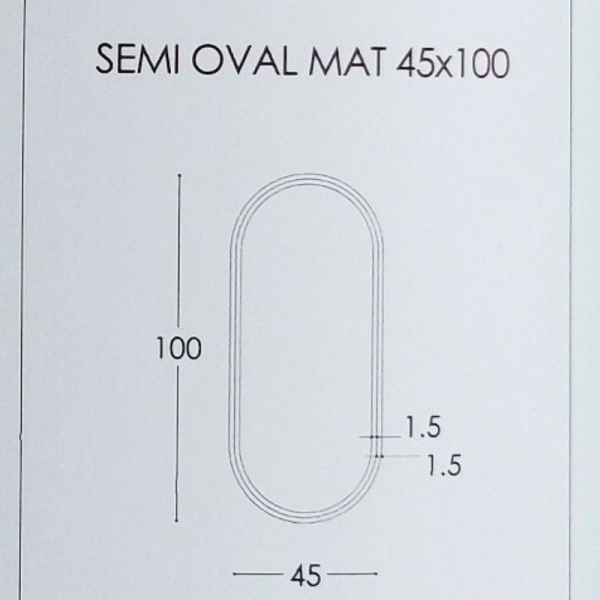 Καθρέπτης τοίχου Semi Oval Mat 45x100 με κρυφό φωτισμό Led - Image 3