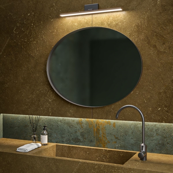 Καθρέπτης τοίχου Iron Oval 85x65,λάμα χάλυβα 3εκ.