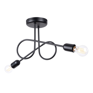 Φωτιστικό οροφής LOOP 2 μαύρο ατσάλι/2xmax 15W LED