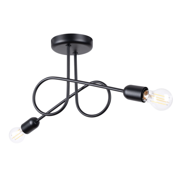 Φωτιστικό οροφής LOOP 2 μαύρο ατσάλι/2xmax 15W LED