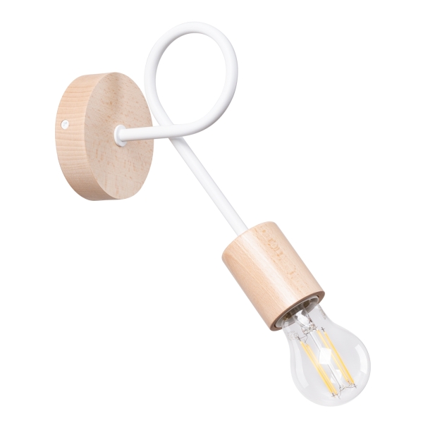 Φωτιστικό τοίχου EMBER λευκός χάλυβας/ξύλο/1xmax 15W LED