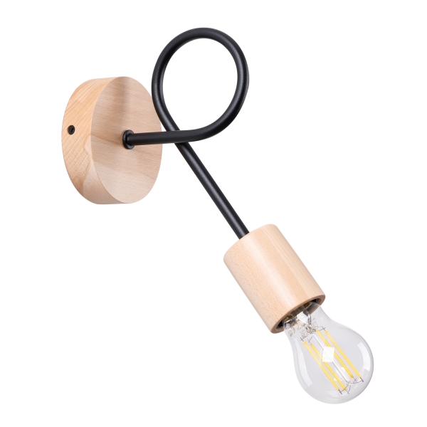 Φωτιστικό τοίχου EMBER / χάλυβας/ξύλο 1xmax 15W LED