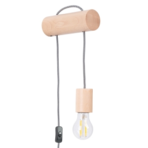 Φωτιστικό τοίχου NIMBI E27 με διακόπτη/ξύλο/1xmax 15W LED