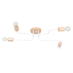 Φωτιστικό Οροφής TIMBO 4 λευκό/χάλυβας/ξύλο/4xmax 15W LED