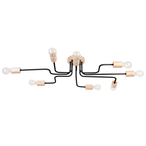 Φωτιστικό Οροφής TIMBO 8 μαύρο/χάλυβας/ξύλο/8xmax 15W LED
