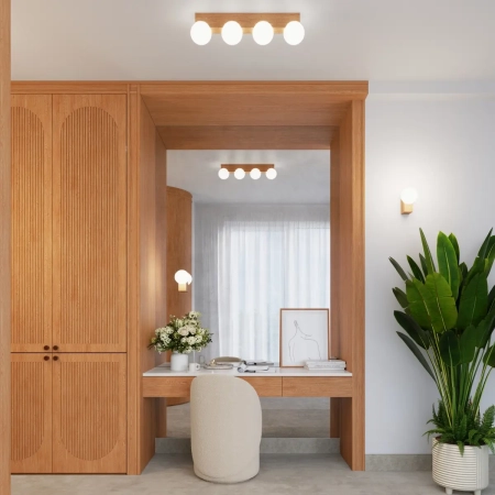 Φωτιστικό οροφής BULBO 4 φυσικό ξύλο