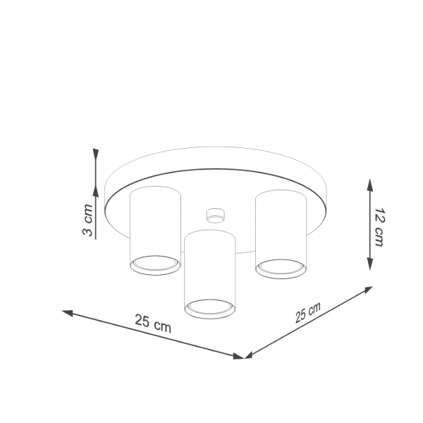 Φωτιστικό οροφής LAGOS 3P μαύρο ατσάλι/3xmax 10W LED