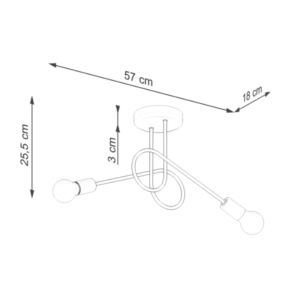 Φωτιστικό οροφής LOOP 2 λευκό ατσάλι/2xmax 15W LED