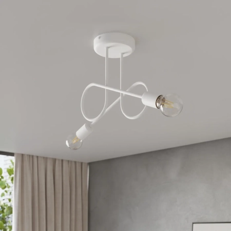 Φωτιστικό οροφής LOOP 2 λευκό ατσάλι/2xmax 15W LED