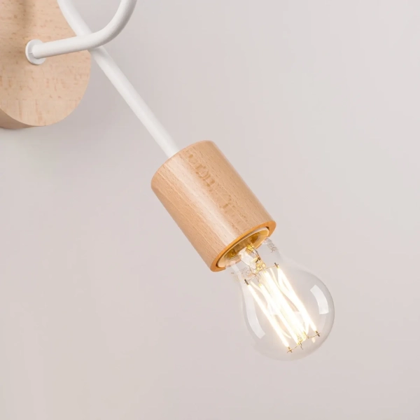 Φωτιστικό τοίχου EMBER λευκός χάλυβας/ξύλο/1xmax 15W LED