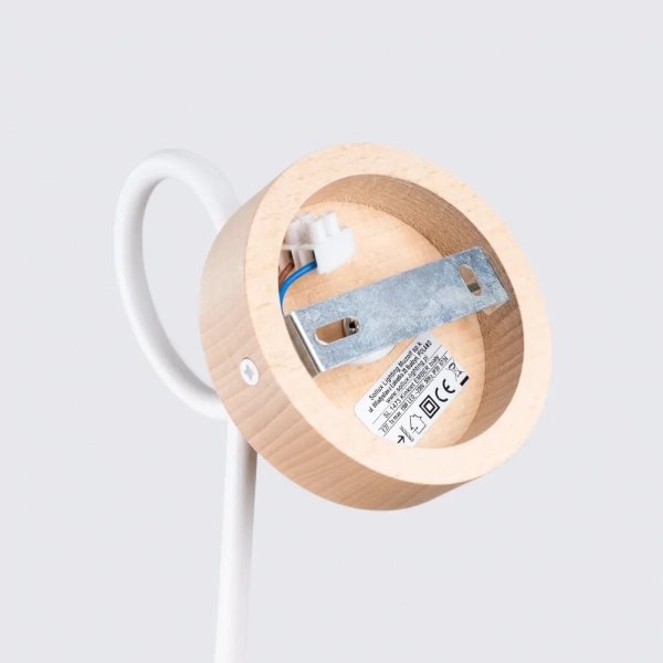 Φωτιστικό τοίχου EMBER λευκός χάλυβας/ξύλο/1xmax 15W LED