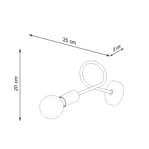 Φωτιστικό τοίχου LOOP λευκό ατσάλι/1xmax 15W LED - Image 5
