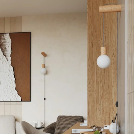 Φωτιστικό τοίχου NIBMI G9 με διακόπτη/ξύλο/γυαλί,1xmax 8W LED