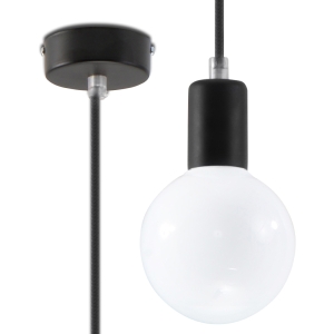 Κρεμαστό φωτιστικό EDISON μαύρο/ατσάλι/1xmax 15W LED