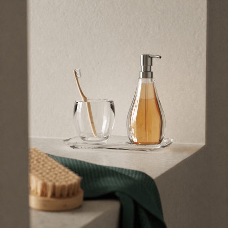 Σετ Μπάνιου Διάφανο Δίσκος, Ποτήρι & Αντλία Σαπουνιού Umbra Droplet