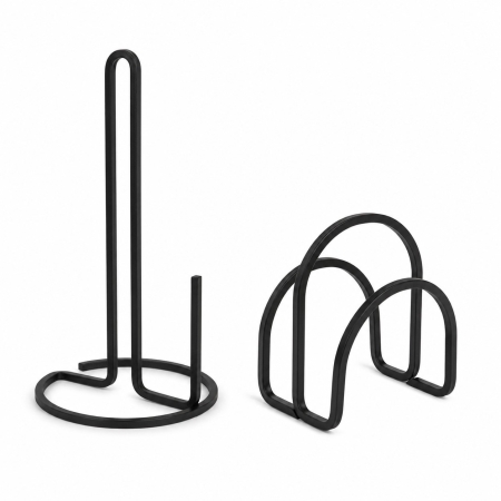 Umbra Squire Σετ Βάση Ρολού & Χαρτοπετσετών Μαύρο – Μεταλλικό