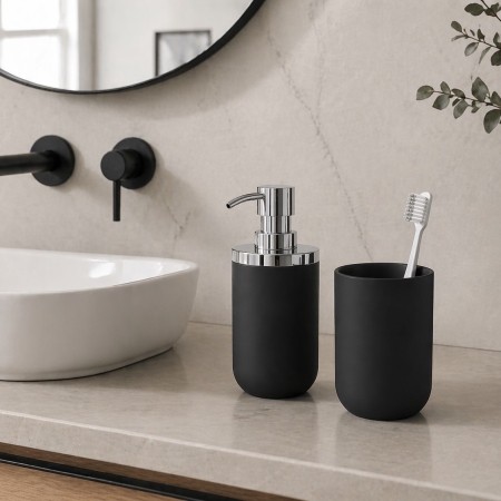 Σετ Μπάνιου Αντλία Κρεμοσάπουνου & Ποτήρι Οδοντόβουρτσας Umbra Junip