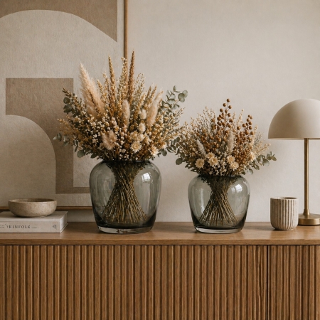 Σετ 2 Διακοσμητικά Γυάλινα Βάζα Blomus Leta Smoke