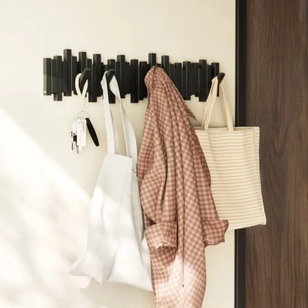 Κρεμάστρα Τοίχου με 8 Άγκιστρα Μαύρη Umbra Sticks 1023536-040