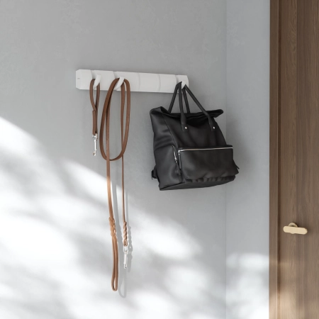 Ξύλινη Κρεμάστρα Τοίχου 5 Θέσεων Λευκή Umbra Flip 318850-1338