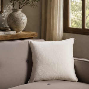 Μαξιλαροθήκη  Bolton 01 Ivory - 45x45cm με γέμιση