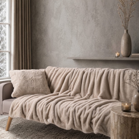 Διακοσμητικό Ριχτάρι Fox 02 Beige - 130 x 185 cm