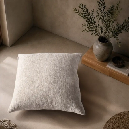 Σενίλ Μαξιλαροθήκη Kent 01 Ivory Cream της Teoran