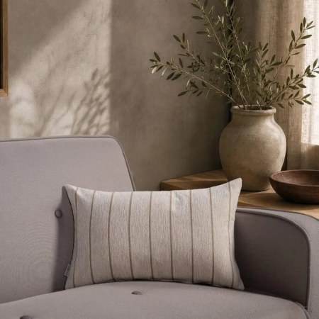 Σενίλ Διακοσμητική Μαξιλαροθήκη Macon 01 Natural Beige της Teoran
