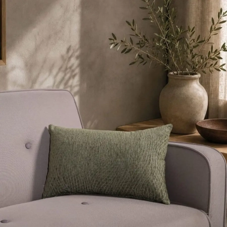 Σενίλ Μαξιλαροθήκη Norman 16 Sage Green της Teoran