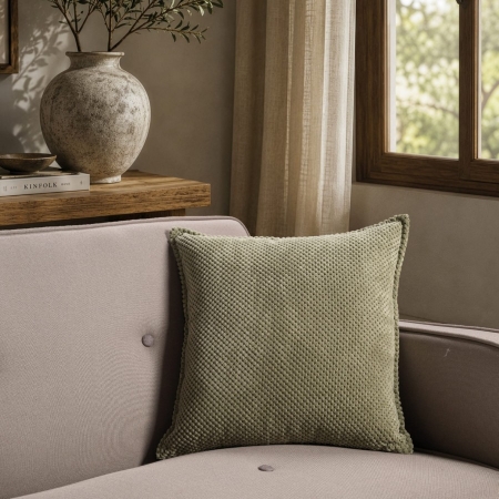 Μαξιλαροθήκη Αδιάβροχη Pearl 15 Sage Green - 45x45cm με γέμιση