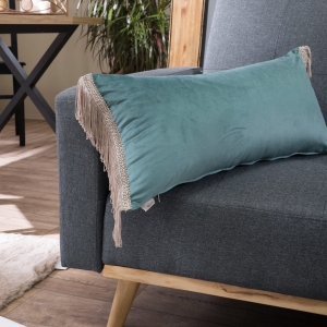 Μαξιλαροθήκη Velvet 15 Με Κρόσι (30x60cm) - 30x60cm με γέμιση